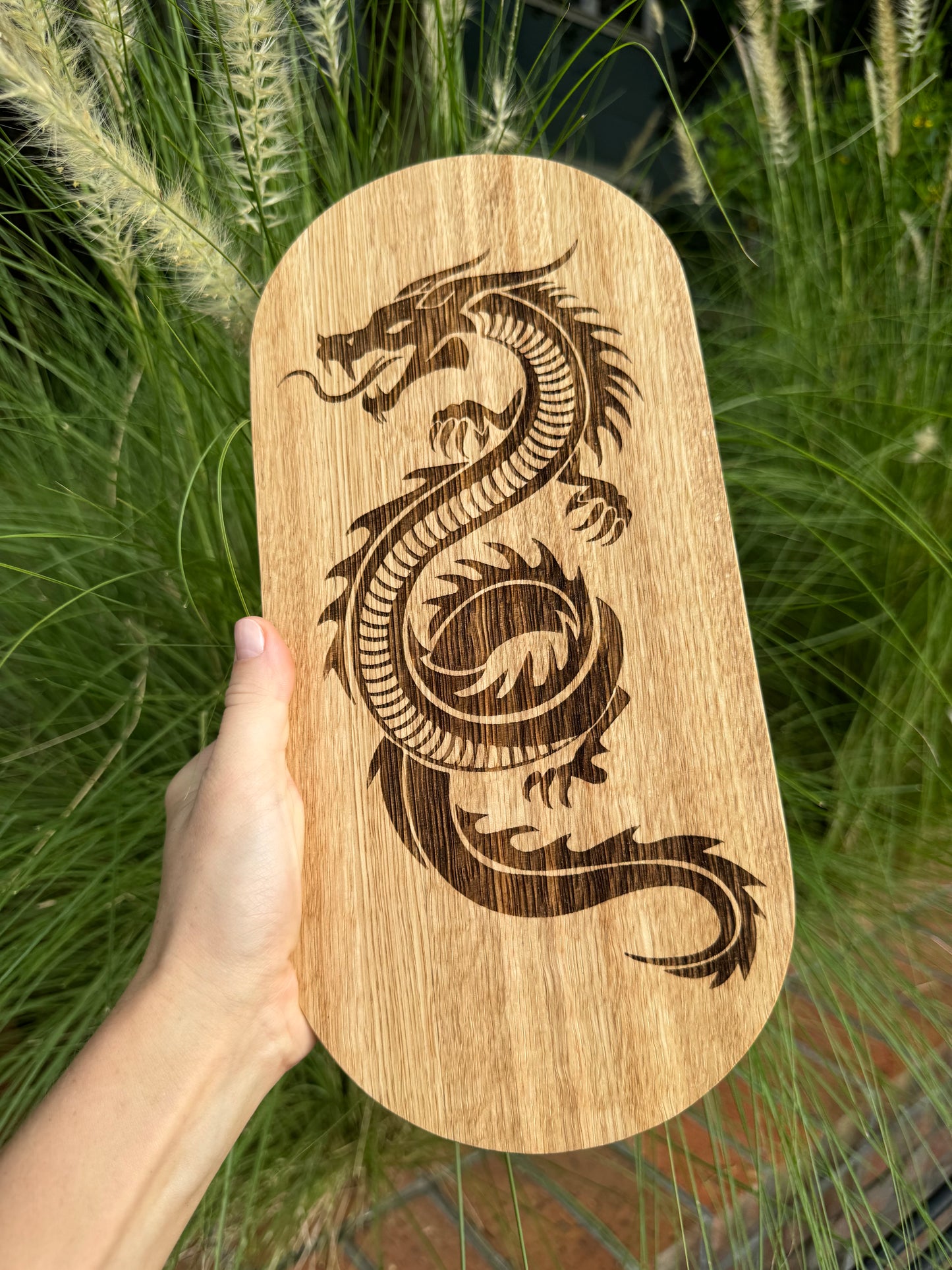 Sadhu Nail Board. Advanced level - 10mm. Dynamic. Oak. "Dragon".