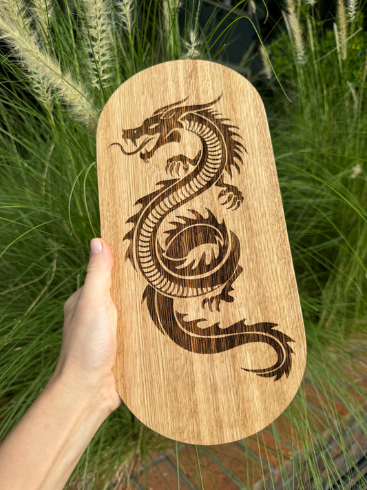 Sadhu Nail Board. Advanced level - 10mm. Dynamic. Oak. "Dragon".